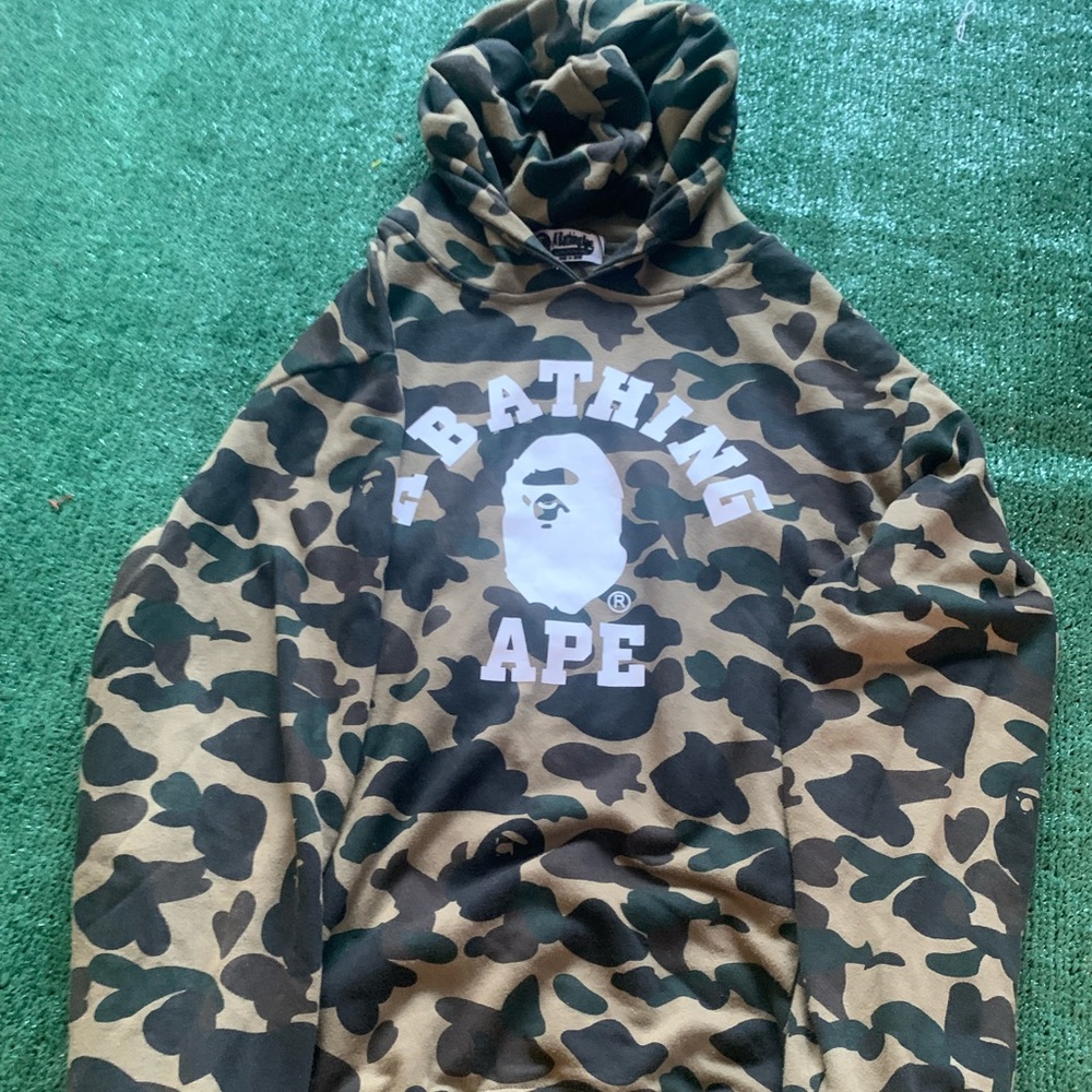 bape first college hoodie